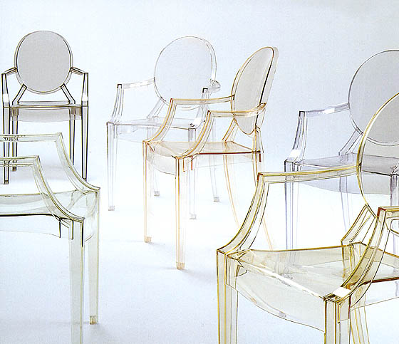 Louis Ghost chair from Kartell, designed by Philippe Starck