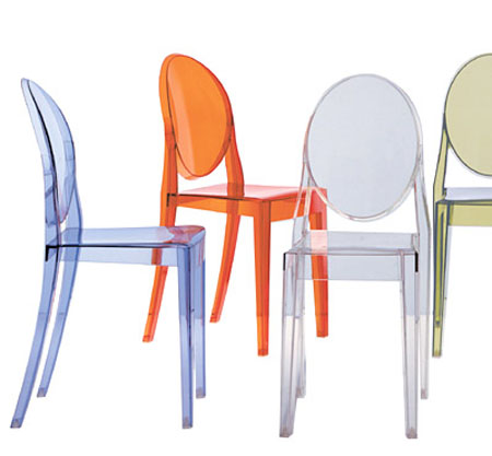 Kartell Victoria Ghost Plastic Chair Contemporary Dining Room