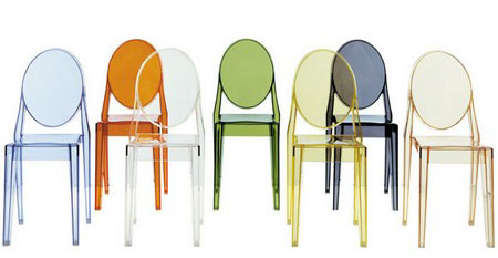 Victoria Ghost chair from Kartell, designed by Philippe Starck