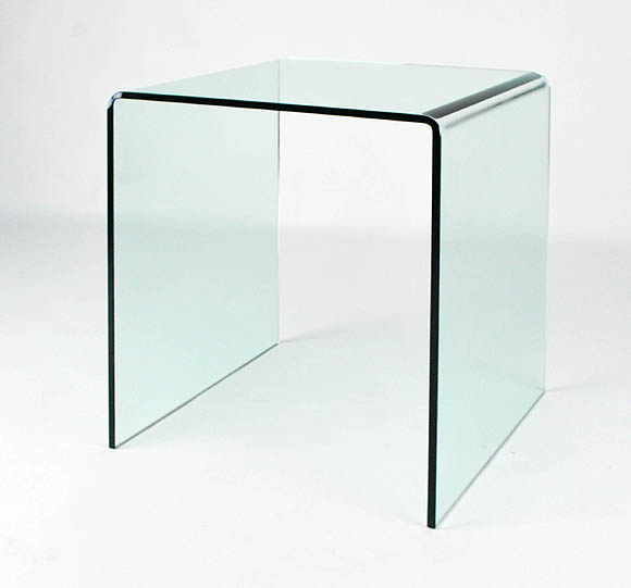 Viva Modern Arch High Sofa End Table Glass Living Room Furniture