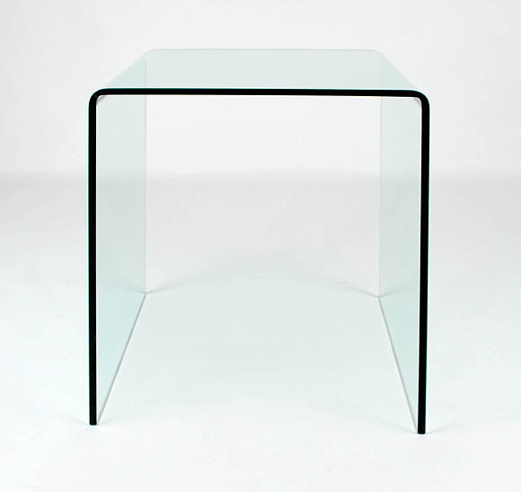 Viva Modern Arch High Sofa End Table Glass Living Room Furniture