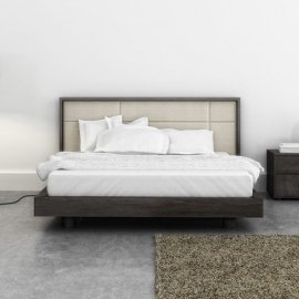 Cubic Bed (Upholstered Headboard) by Huppe