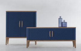 Tiffany Wood and Leather Cabinet by Tonin Casa