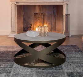 Rimini Glass and Metal Coffee Table by Tonin Casa