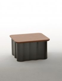 Drape Wood and Glass End Table by Tonin Casa