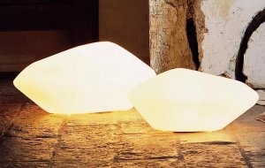 Stone of Glass Lamp Lighting by Oluce