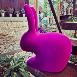Rabbit Velvet Chair by Qeeboo