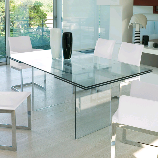 Antonello Italia Miami Glass Dining Table Contemporary Dining