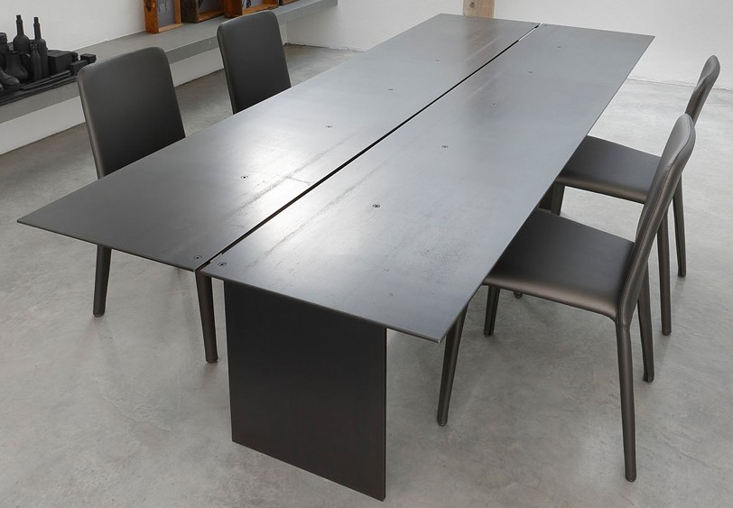 Steel dining table from Trabaldo