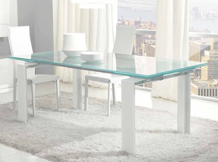 Unico Italia Step Extendable Glass Dining Table Contemporary