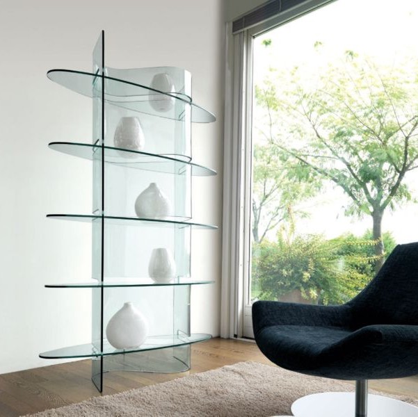 Unico Italia Infinity Glass Storage Bookcase Ultra Modern