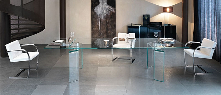 Ray Plus dining table from Fiam, designed by Bartoli Design