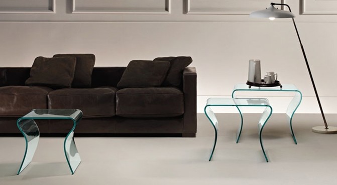 Charlotte Tris end table from Fiam, designed by Prospero Rasulo