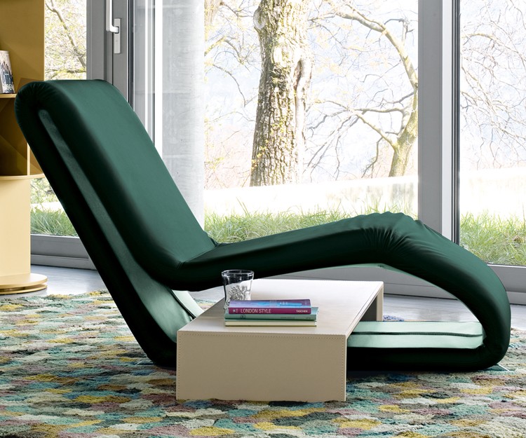 Bonaldo Line Leather Lounge Chair Ultra Modern