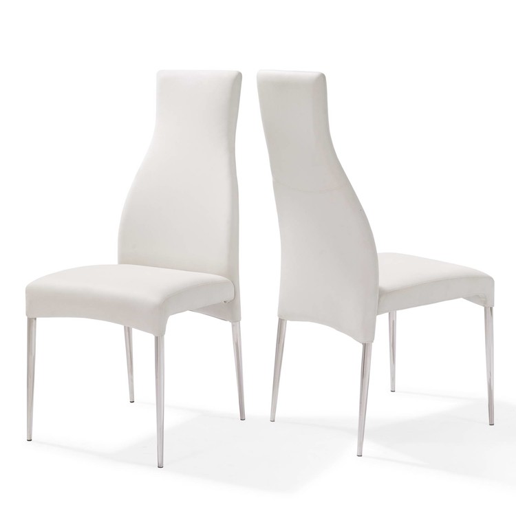 Whiteline Curtis Leather Chair Contemporary Dining Room Furniture Ultra Modern