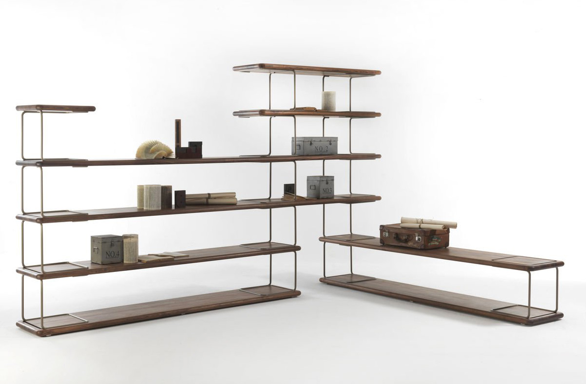 Tubular bookcase from Riva 1920, designed by Jamie Durie