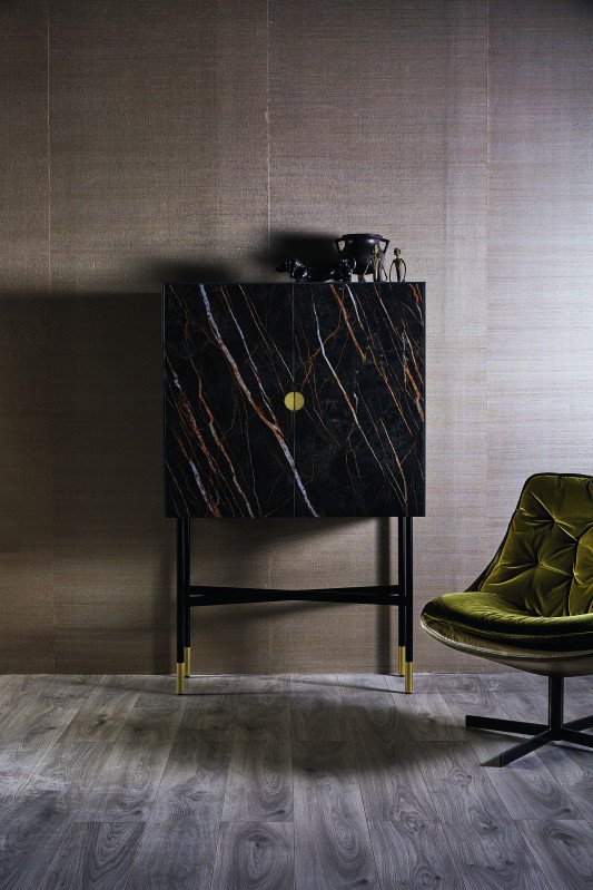 Bontempi Madison Marble Cabinet Contemporary Living Room