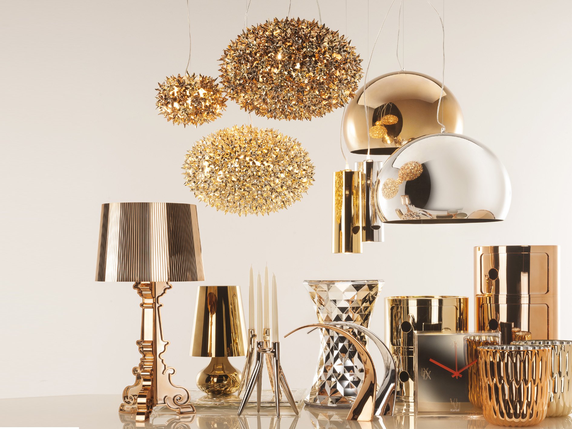 Kartell Battery Table Lamp in Metallic Gold