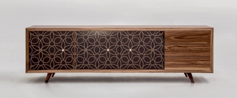Granada Wood and Glass Cabinet from Tonin Casa