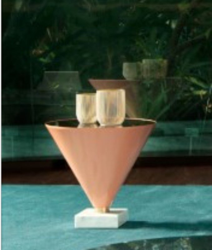 Flute Glass Side Table end from Tonin Casa