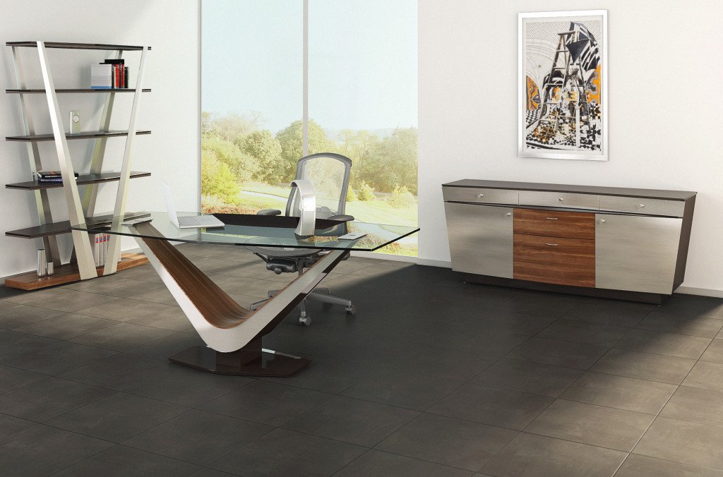 Contemporary Glass Desk Victor | Elite Modern