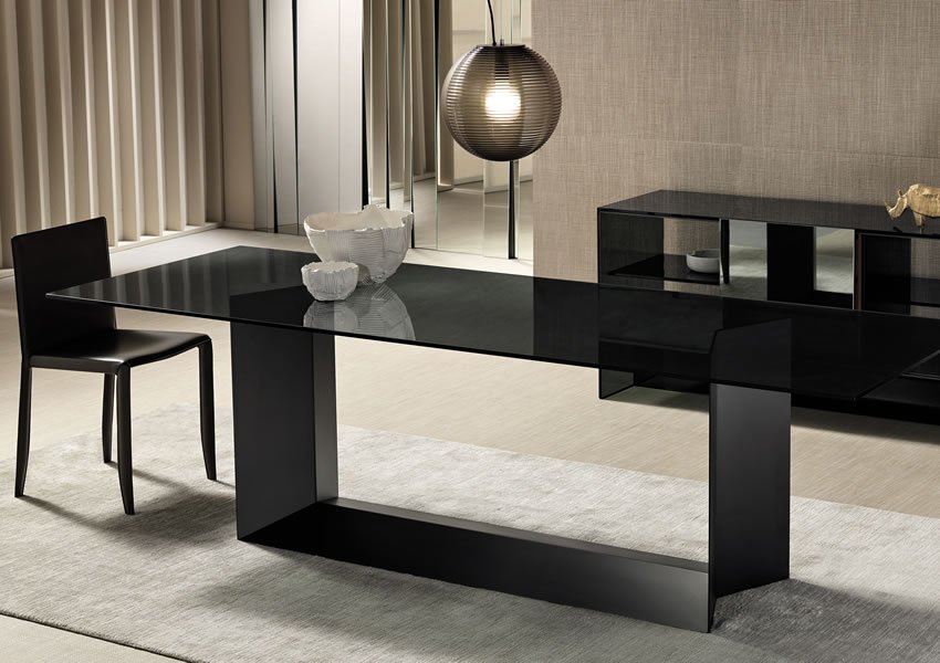 T5 Glass Dining Table from Tonelli, designed by Giulio Mancini