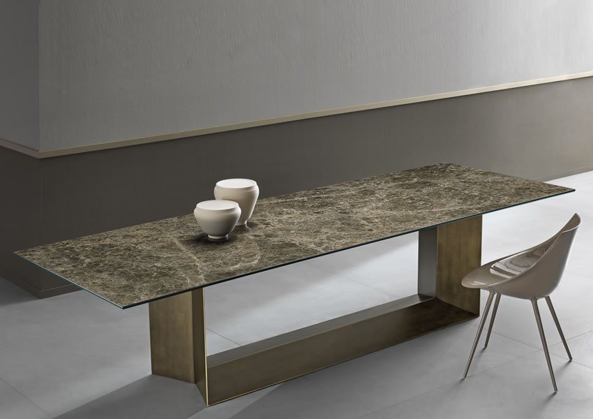 T5 Glass Dining Table from Tonelli, designed by Giulio Mancini