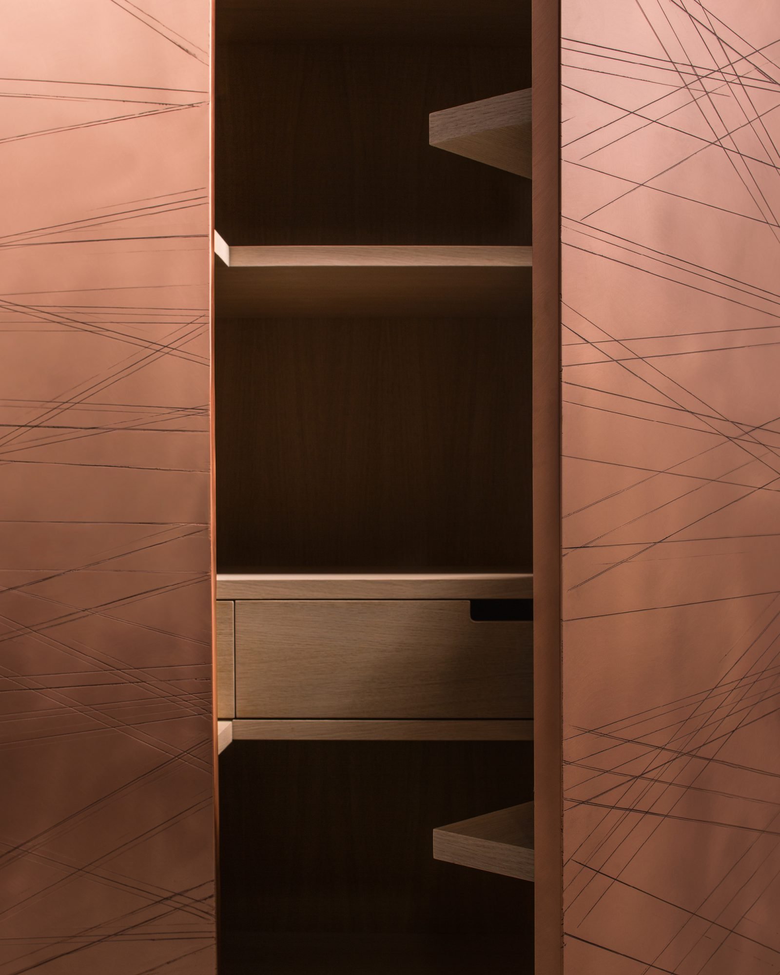 Graffio Cabinets from De Castelli, designed by Paolo Benevelli