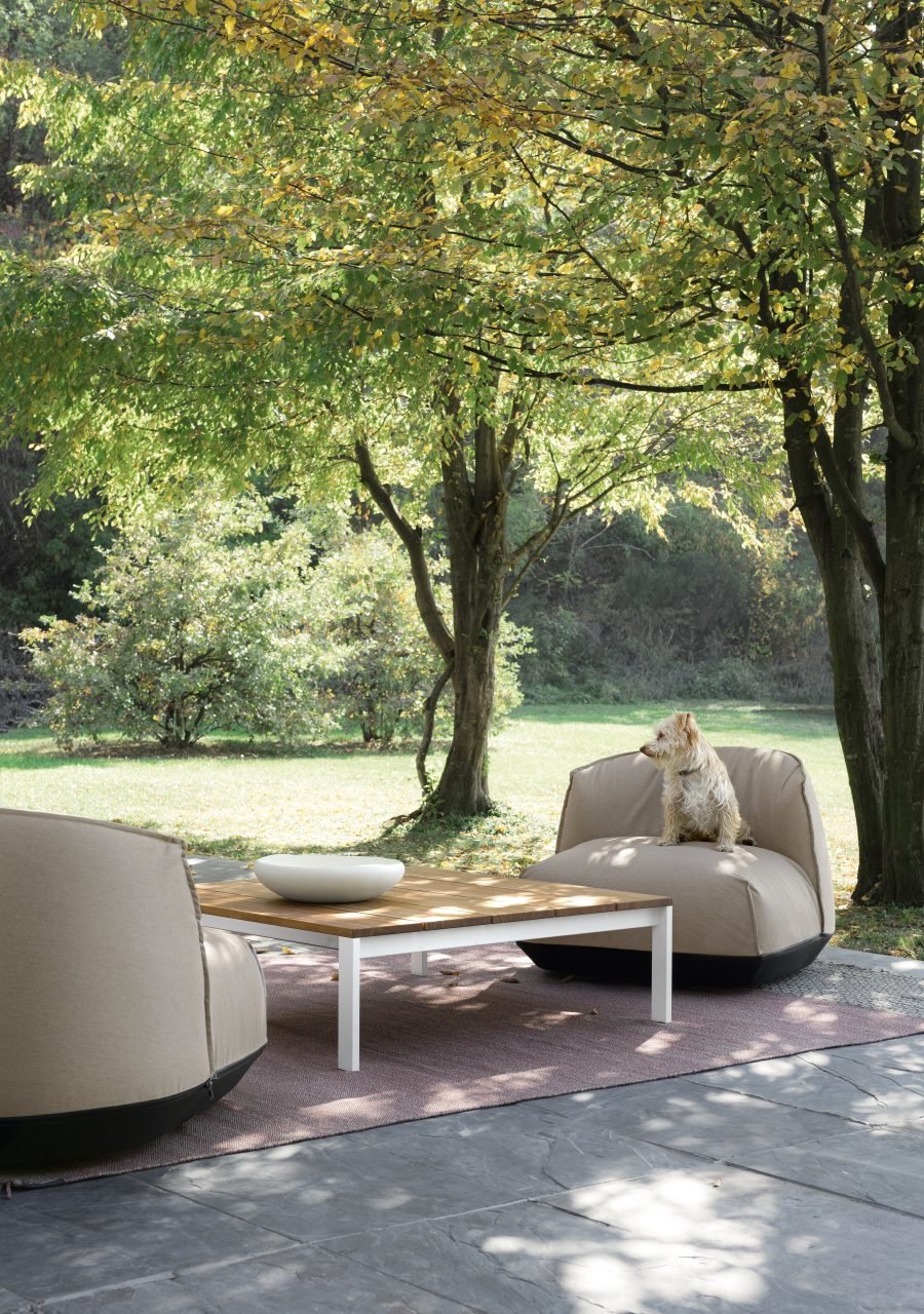 Kristalia Brioni Outdoor Chairs | Fabric Lounge Chair, Pouf | Outdoor ...
