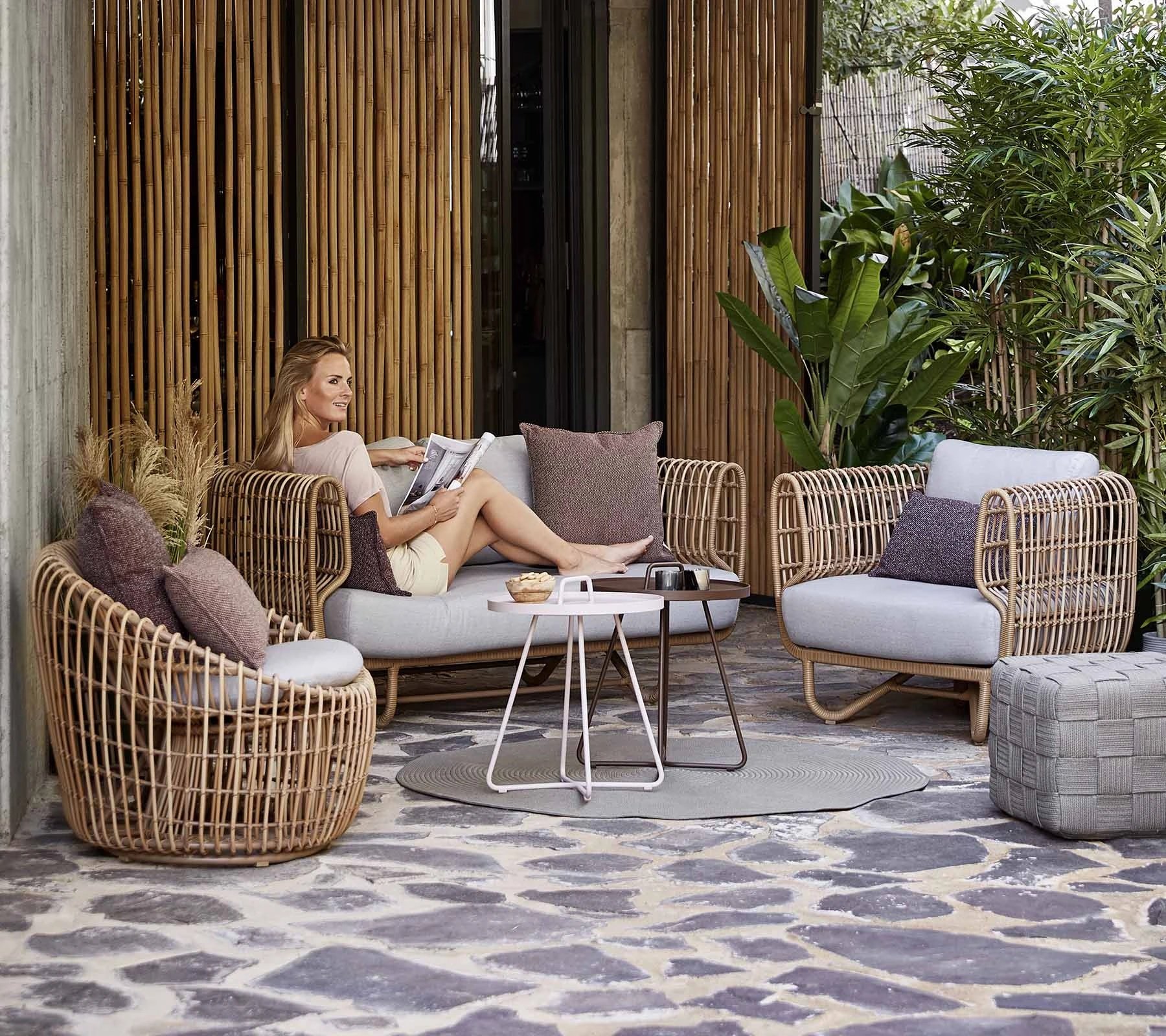 Nest Round Lounge Chair from Cane-line, designed by Foersom & Hiort-Lorenzen MDD