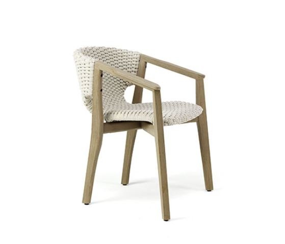Knit Dining Armchair from Ethimo, designed by Patrick Norguet