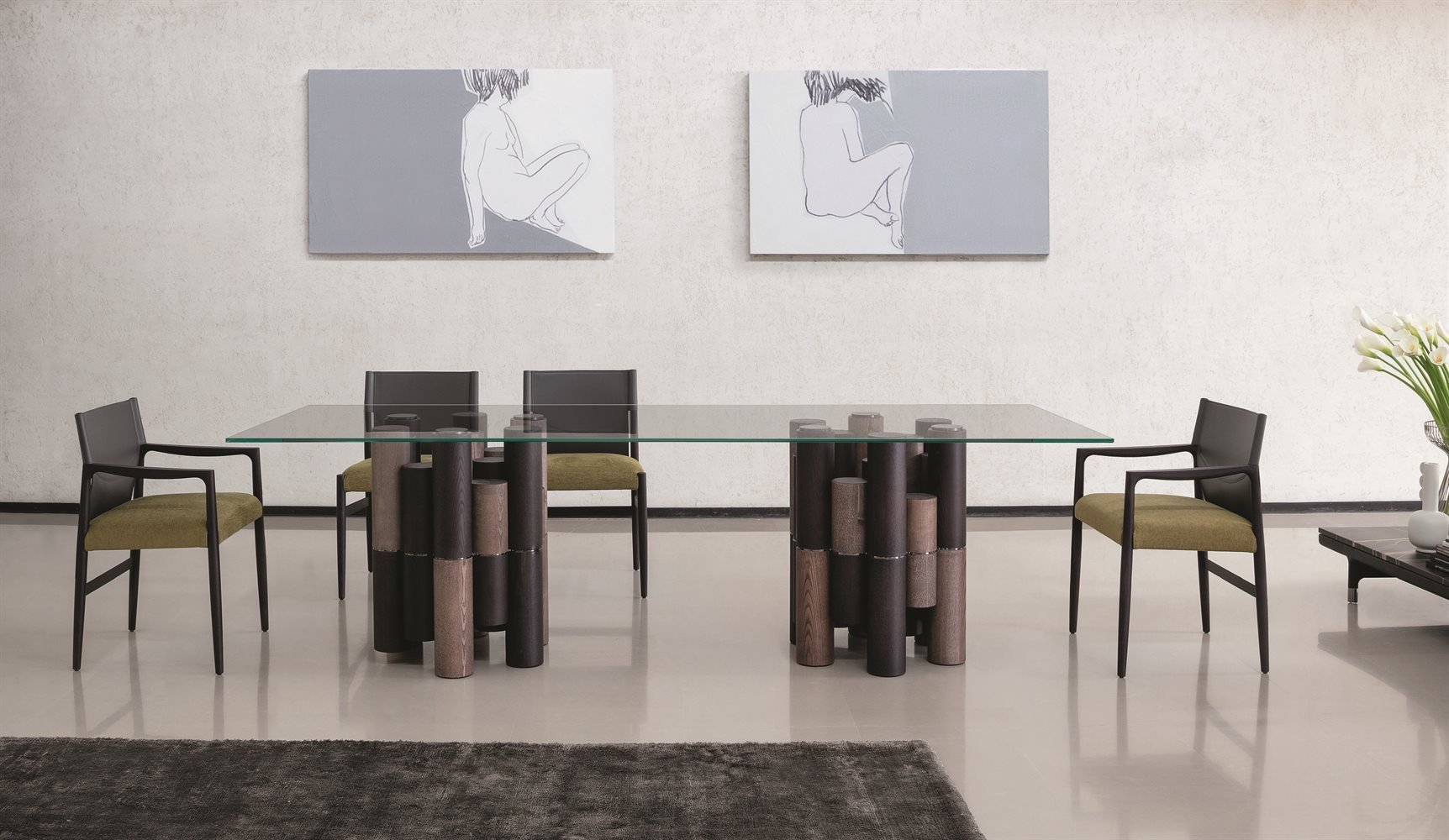 Pilar Dining Table from Porada, designed by M. Marconato and T. Zappa