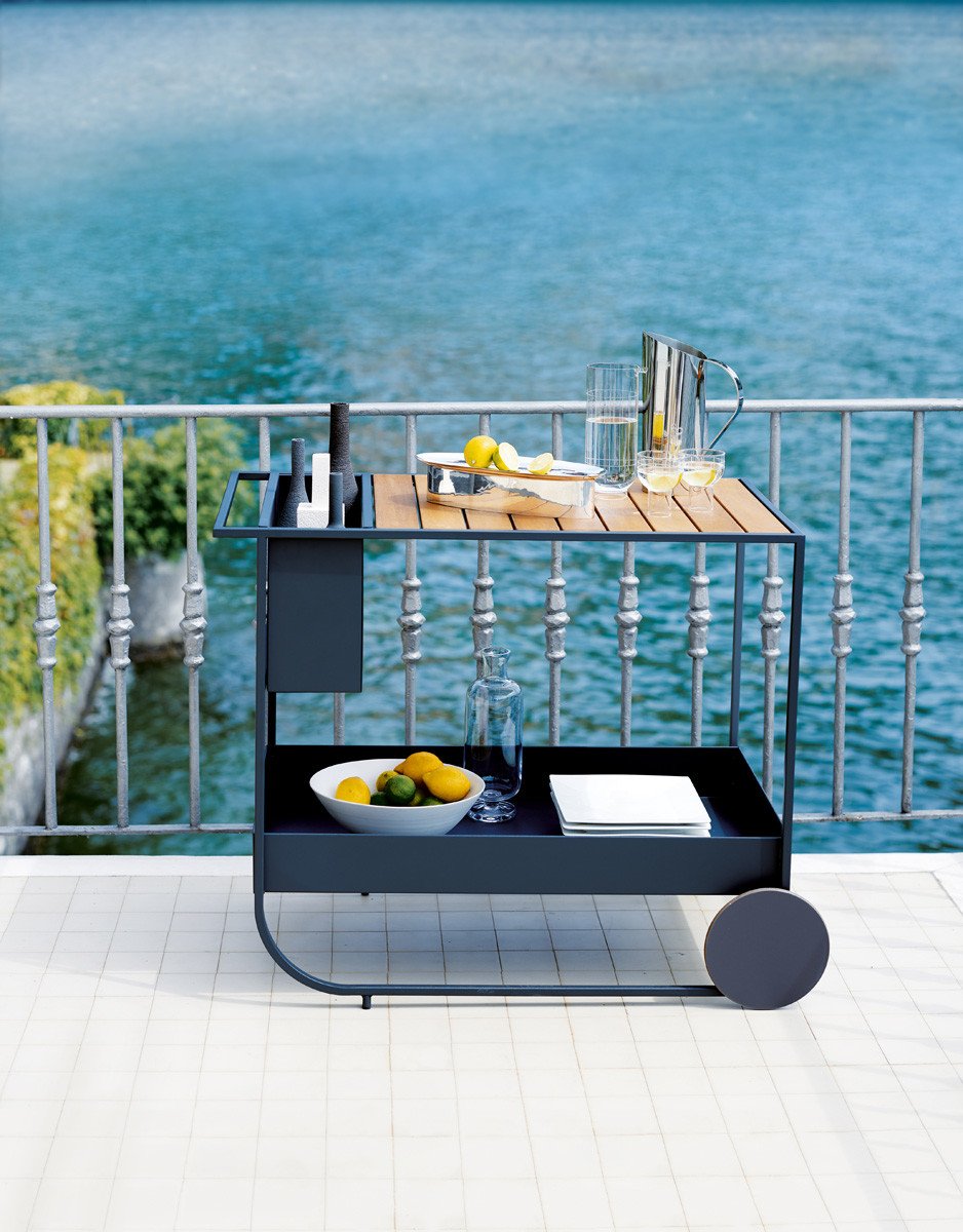 Butler Outdoor Trolley  from Potocco, designed by Bernhardt & Vella 