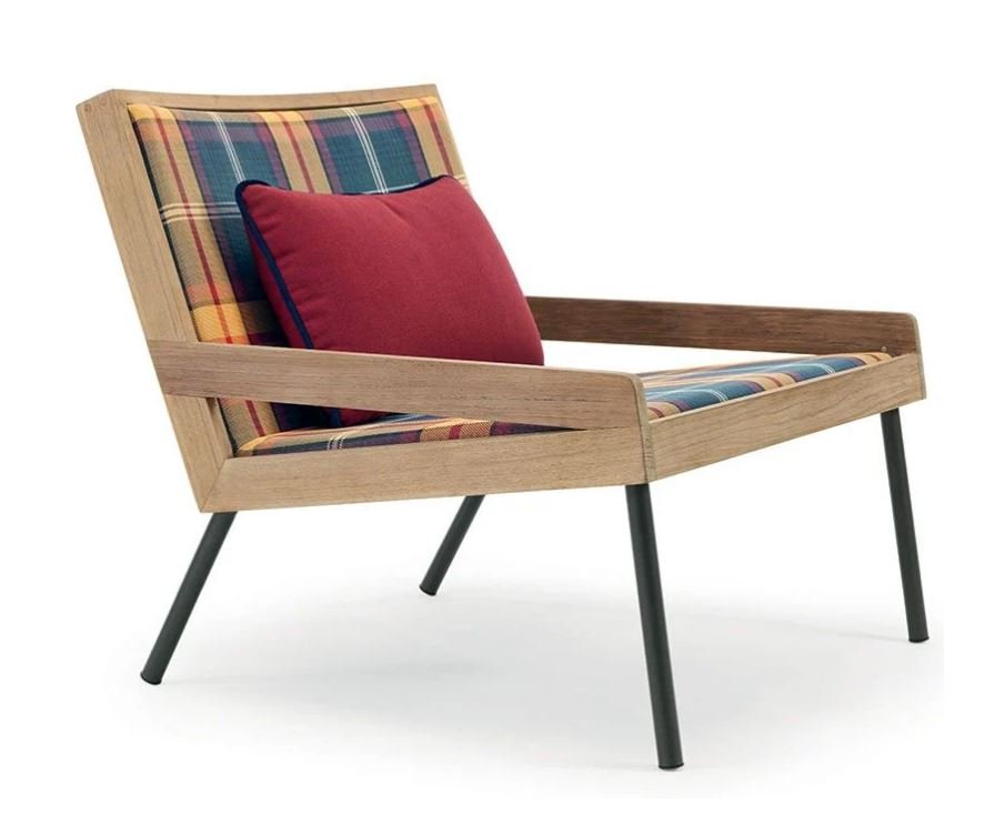 Allaperto Mountain Tartan Lounge Chair from Ethimo, designed by Matteo Thun & Antonio Rodriguez
