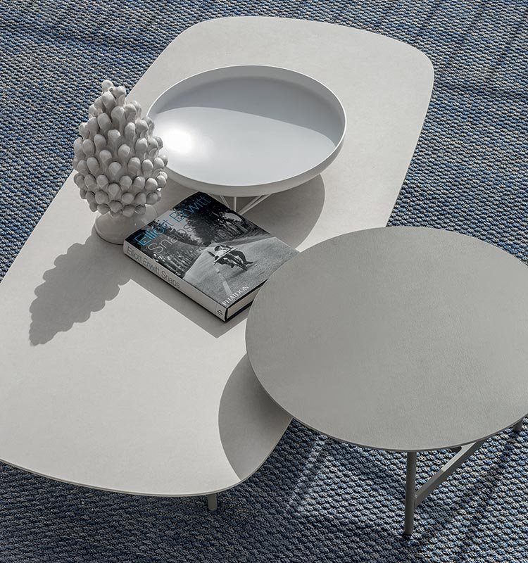 Calipso Round Coffee Table from Ethimo, designed by Ilaria Marelli