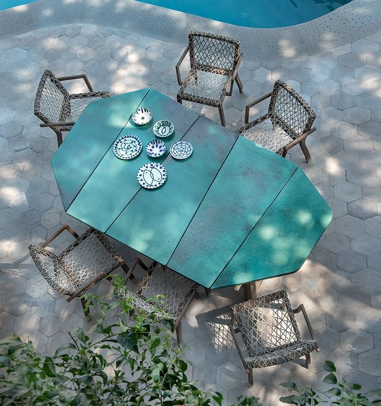 Rafael Dining Table from Ethimo, designed by Paola Navone