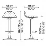 16.5w x 16d x 32/40h (seat 26/33h) inches