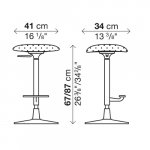 16w x 13.4d x 26/34h (baseplate Ø15) inches