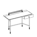 Desk 49w x 24d x 34h (tabletop 30h) inches