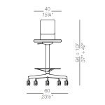 Ø24 x 37/42h (seat 26/31) inches