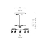 Ø24 x 26/31h inches