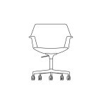 Star Legged with Castors 26w x 24d x 32/36h (seat 