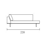 Terminal Chaise Longue 87w x 39d x 32h inches