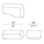 69w x 47d x 29h (seat 16.5h) inches