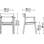 Armchair 25w x 21d x 31h (seat 18h, arms 26h) inches