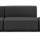 Color Tech Fabric (Plastic Sofa) Glossy Black