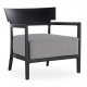 Frame and Cushion Cara Outdoor Chair Matt Black Gray Cushion