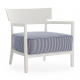 Frame and Cushion Cara Outdoor Chair Matt White Blue Cushion