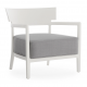 Frame and Cushion Cara Outdoor Chair Matt White Gray Cushion