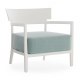 Frame and Cushion Cara Outdoor Chair Matt White Green Cushion